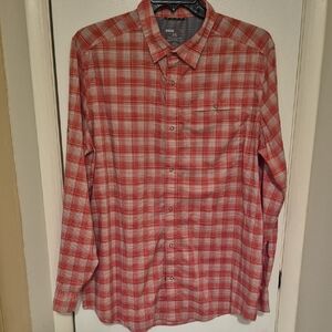 Men's Rust Plaid Shirt Xl Swiss Tech